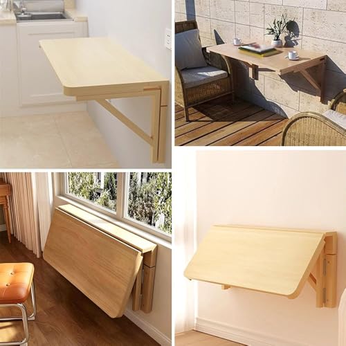 Table pliante murale 100x50cm en bois compacte pour balcon et studio urbain - 4