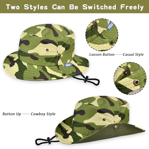 Sun Hats for Kids UPF 50+ Sun Protection Wide Brim Bucket Hat for Boys Girls Lightweight & Breathable Safari Fishing Hat3