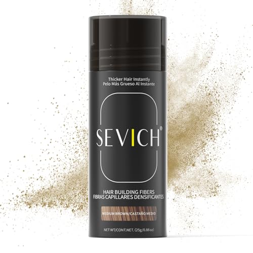 SEVICH Fibras capilares: reconstrucción capilar, fibras de queratina naturales para adelgazar el cabello, fibras capilares absorbentes 25 g marrón medio