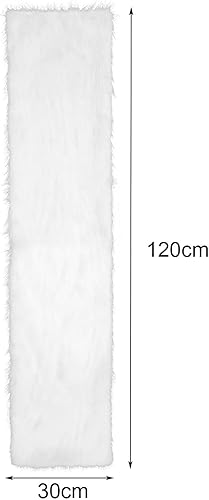 Miniatura 8 de Camino de mesa, moderno camino de decoración de piel sintética blanca nevada para fiesta, cumpleaños, Acción de Gracias, Navidad, tocador, boda,