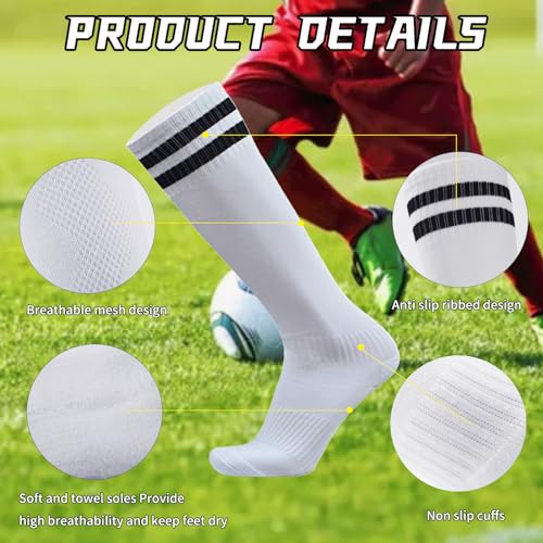 TOMIYO Shin Guards Soccer for Kids Youth Adults, Lightweight and Breathable Child Calf Protective Gear， Shin Pads Soccer Equipment for 4-6 Years Old & Sleeves Equipment with Soccer Socks - Thumbnail 5