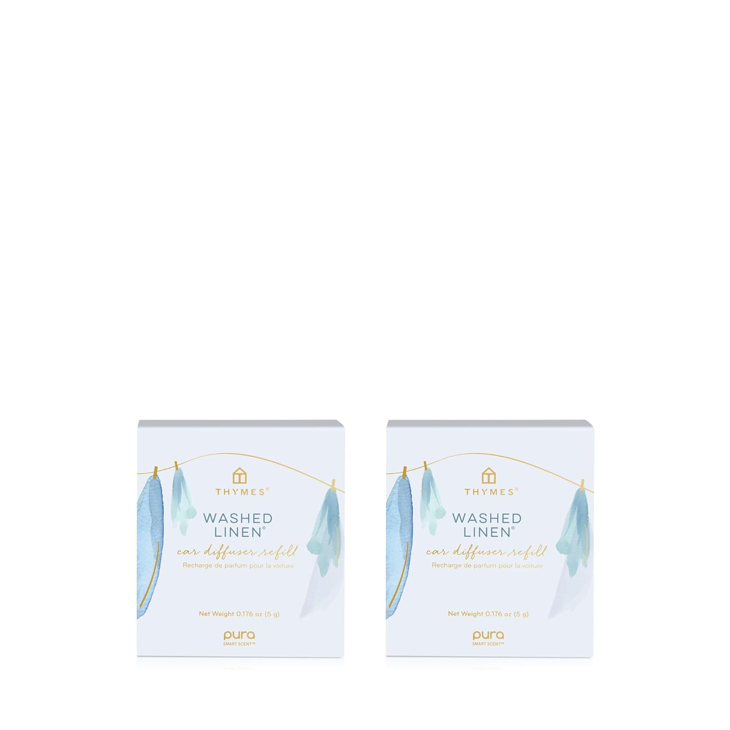 Thymes Pura Car Diffuser Refills 2 Pack of Vehicle Air Fresheners Air Freshener Car Accessories for Women Men