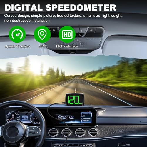 Compteur de Vitesse Intelligent GPS HUD,KM/H GPS Compteur de vitesse numérique,LED Indicateur de Vitesse Numérique 360°,pour Vélo Moto Camion Voiture Scooter – vue 2