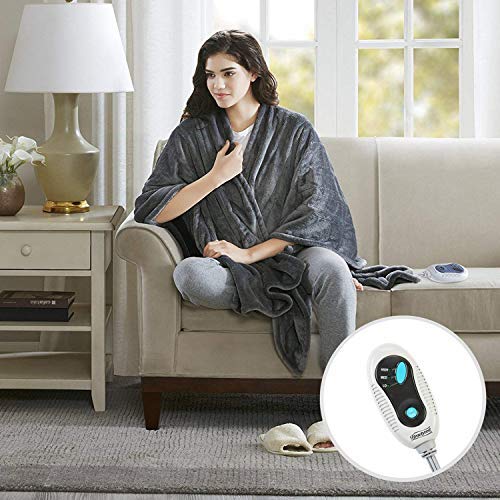 Comfort Spaces Luxury Microplush 1 Piece Electric Wrap Blanket Super Soft and Warm