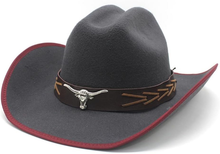 Western Felt Cowboy Hat with Turquoise Studded Band, Brown
