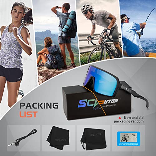 Scvcn Polarized Cycling Glasses Mountain Bike Sunglasses Mtb Sunglasses Sports Glasses Men Women Bicycle Riding Goggles Biking Sunglasses Baseball Running Fishing Golf Tr90 Motorcycle Glasses Blue #TOP5
