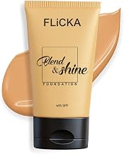 Blend & Shine Liquid Foundation for Face Makeup 30ml | Medium to High Coverage | Vitamin E, Avocado Oil & SPF | Moisturizing, Lightweight, Waterproof | All Skin Types | 04 Walnut,Matte Finish