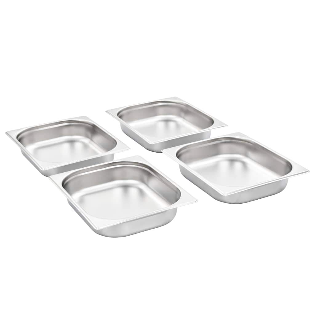 Set di Contenitori Gastronorm in Acciaio Inossidabile, Vaschette per la Conservazione degli Alimenti Riutilizzabili per Catering, Preparazione della cucinas e Servizio di (325 x 265 x 65 mm)