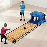 Electronic Bowling Alley Game for Indoor Fun, Toys for Kids & Adults with LED Scoreboard, Automatic Ball Reset, Realistic Sound Effects & Lights, Portable Sports Game Console for Home Use 3.5m/11ft