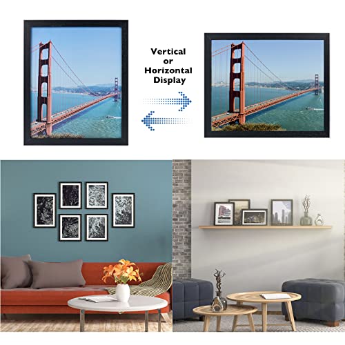 Heytuya 11X15 Inch Picture Frame Black For Wall Hanging, Poster Frame, Wood Wall Gallery Photo Frame With Durable Shatter Resistant Plexiglas, Black #TOP4