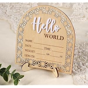 HOUISM Baby Announcement Sign, Hell...