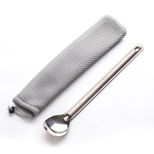 Xitai Titanium Long Handle Spork Spoon With Polished Bowl Outdoor Ultralight Portable Campfire Flatware For Camping Backpacking #TOP19