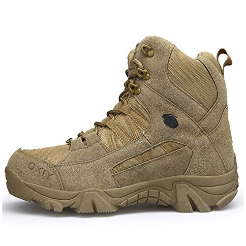 LMMZ Herren Kampfstiefel, leichte Wandererwandererwanderer Shoestaktische Stiefel Wüste Camping Turnschuhe wasserdichte Outdoor Wanderstiefel,Braun,42 Cover