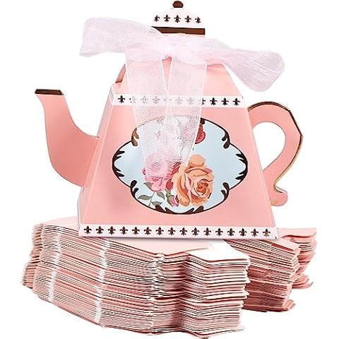 50Pcs Vintage Floral Teapot Candy Boxes Cover