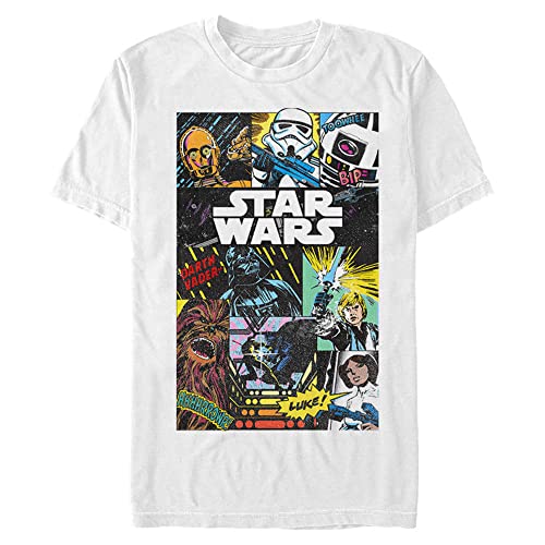 T-shirt Star Wars pour homme en coton avec imprimé collage BD vintage