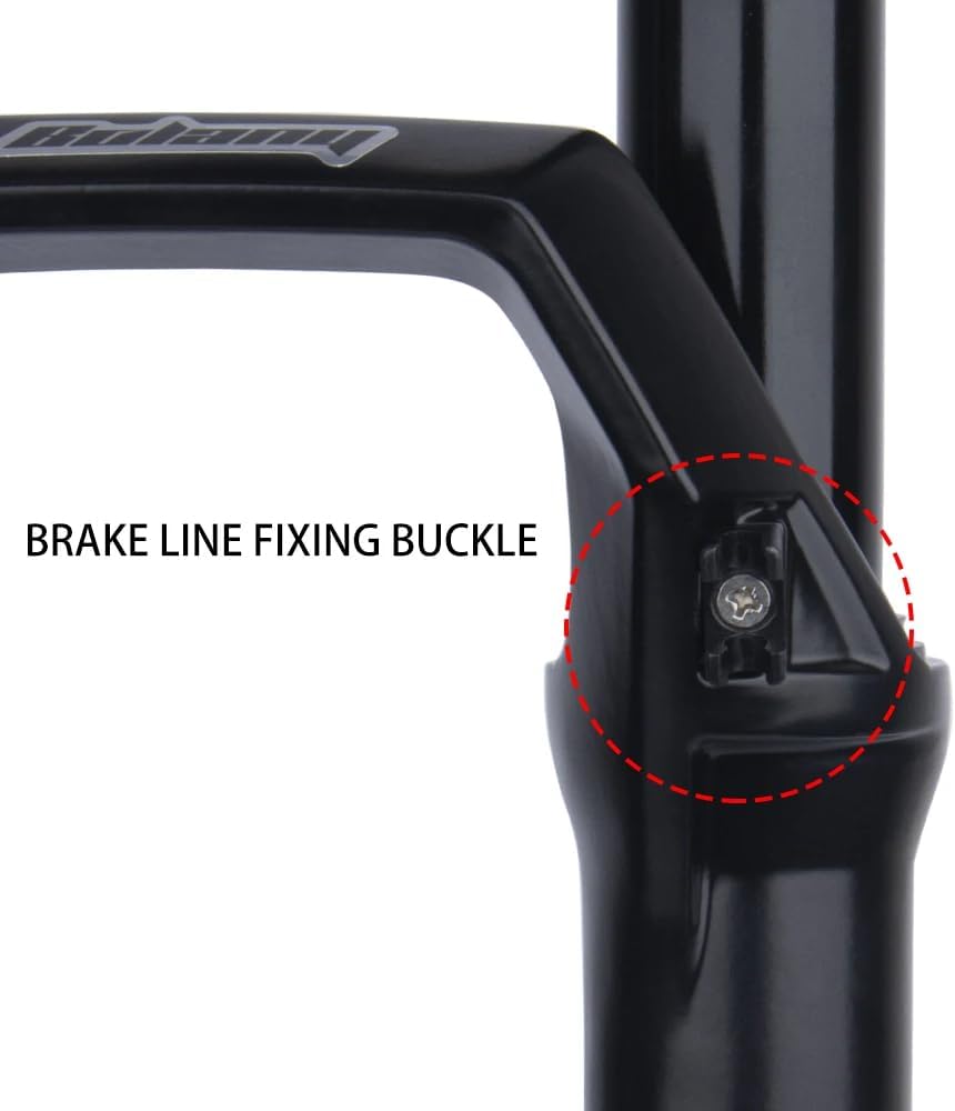 BOLANY 27.5/29inch MTB Air Fork 140mm Travel Bike Suspension Fork 34mm Stanchions Bike Front Fork with Damping Rebound Adjustment 28.6mm Threadless Steerer