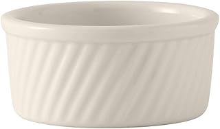 Tuxton BEX-0804 Vitrified China Souffle, Swirl Sides, 8 oz, 4
