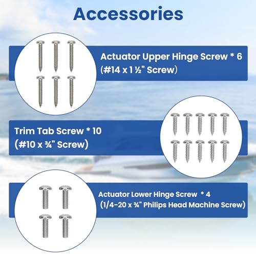 Self-Leveling Trim Tab System for Boats(2pc), 6"x8" Tab, for up to 16' Boat, Boat Trim Tabs for Smoother Ride, Great Control & Fuel Savings, Heavy-Duty Trim Tabs for Boats, Easily Install & Maintain by Besilo - Image 4