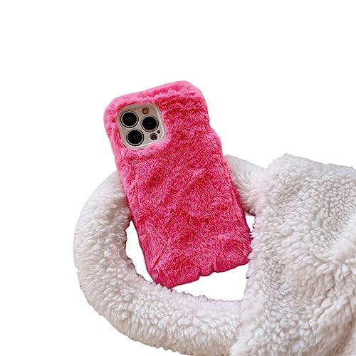 NOGRAX iPhone 13 Pro Hülle Fell Plüsch Handy Stoßfeste Hülle für iPhone 14Plus 14Pro 14 13 12 Pro Max 11 Promax Kameraschutz Handyhülle - für iPhone 13, Rose