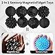 8 Stück Magnetische Fidget Toys, Magnetkugeln, sensorisches Silikon-Spielzeug, magnetische Anziehungskraft, Stressabbau-Bälle mit Silikonhülle, Stressabbau (Schwarz, Klein)