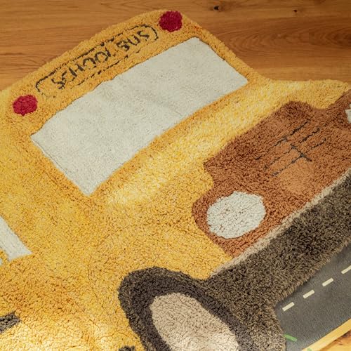 Alfombra lavable escolar Lorena Canals de algodón amarillo 130x90 cm 4