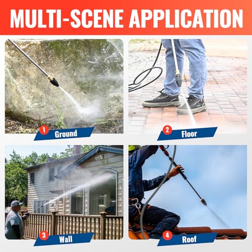 YAMATIC Pressure Washer Tips Turbo Nozzle 4000 PSI Max. 5000 PSI, 360° Rotating Turbo Spray Tips For Power Washer with 1/4\" Quick Connector, 4.0 GPM - Thumbnail 6