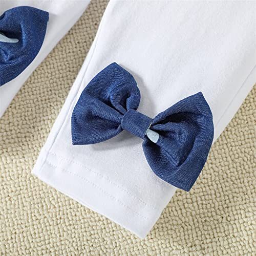 Patpat Baby Girl Clothes Short Sleeve Ruffle Tunic Top Floral Pants Set Infant Girls Outfits Blue 12-18 Months #TOP3