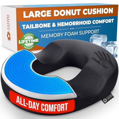 5 Stars United Donut Pillow Hemorrhoid Cushion Arctic Black