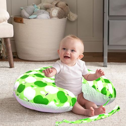 Image of VParents Multipurpose Baby Feeding Nursing Cum Maternity Pillow for New Born Cotton, Recommended for Maternity, Nursing, Medical Cheeky Cheeky (Green) 110502