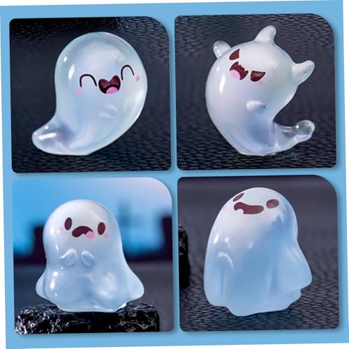 Figurine fantôme phosphorescente mini résine pour déco table Halloween