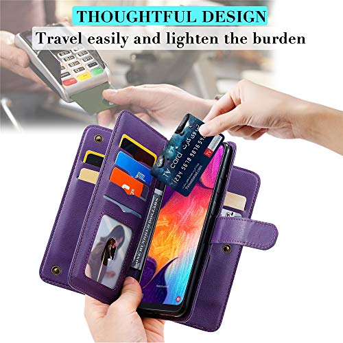 Capa carteira XYX para Xiaomi Poco X3 NFC, cor sólida de couro PU flip carteira com suporte com 10 c