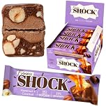 FitnesSHOCK Protein Bars Low Carb, 10g Protein & Fiber Snack – No Sugar Added, Palm Oil & Flour Free | Hazelnut Caramel | 12x50g