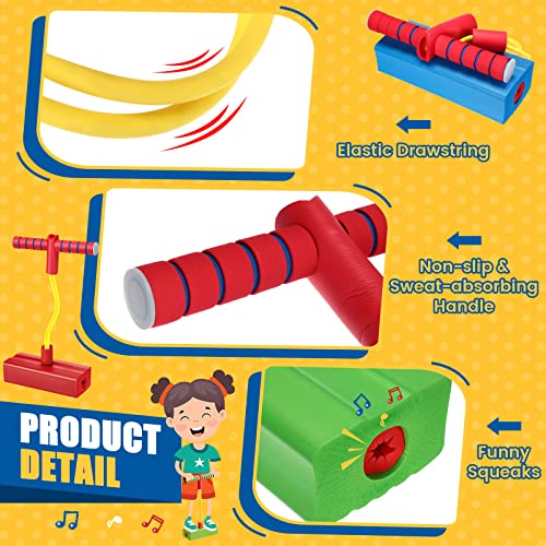 Image of Lewtemi 4 Pcs Pogo Stick for Kids, Foam Pogo Jumper, Fun and Safe Toy Gifts | Safe Jumping for Boys Girls, Pogo Sticks for Teens Adults, squeaky Sounds Each Hop, Outdoor Indoor Toys Gift for Christmas