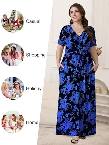 Image of PEVRL Plus Size Summer Maxi Dress for Curvy Women with Pockets 1X-5X