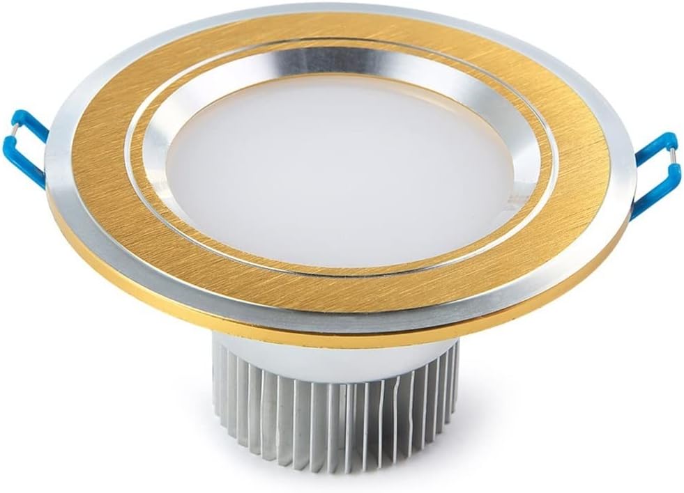 2.5 inch Downlight Recessed Ceiling Accent Lighting Fixture, 5W 250Lm Fire Rated Led Spotlight Indoor Bedroom Kitchen Island Office Decoration - Brushed Brass Finish/Warm Light