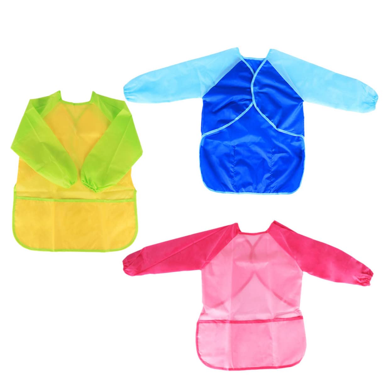 Toyvian 9pezzi Grembiule Per Ragazzo Ragazza Maniche Lunghe Per Pittura e Disegno Protezione Per Da Macchie e Colori