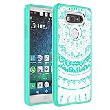 LG V20 Clear Case, AnoKe [Scratch Resistant] Colorful Totem Mandala Flower Ultra Slim Fit Acrylic Hard Cover TPU Bumper Hybrid Cover For LG V20 TM CH Mint