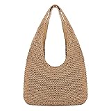 Naimo Women Straw Beach Shoulder Bag Woven Tote Handbag Large Handmade Weaving Summer Casual Hobo Ba