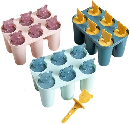 Moldes para paletas (6 unidades), sin BPA, reutilizables, fáciles de liberar, para hacer pop, color azul