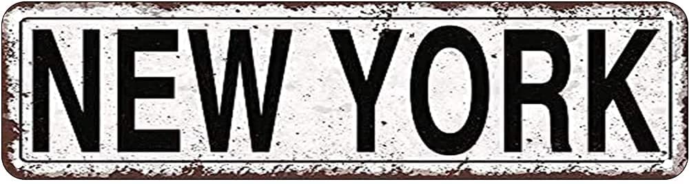 New York Retro Tin Signs Aluminum Metal Sign for Kitchen Home Garden Wall Bar Cafe Decor 4x16 Inch