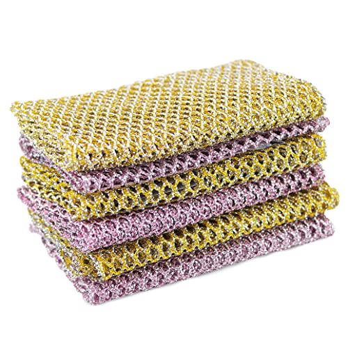The Crown Choice Heavy Duty Non-Scratch Dish Scrubbers for Cleaning Dishes & Pots (6Pcs) - Replace Kitchen Sponges for Dishwashing with Our Scouring Pads - Try Our Alternative Dish Washing Scrub