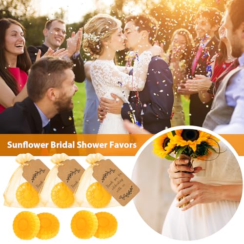 demissle 50 set sunflower soap favors fall wedding favors with thank you tag gift pouches fall party supply for adults guests return gift autumn bridal shower baby shower decorations