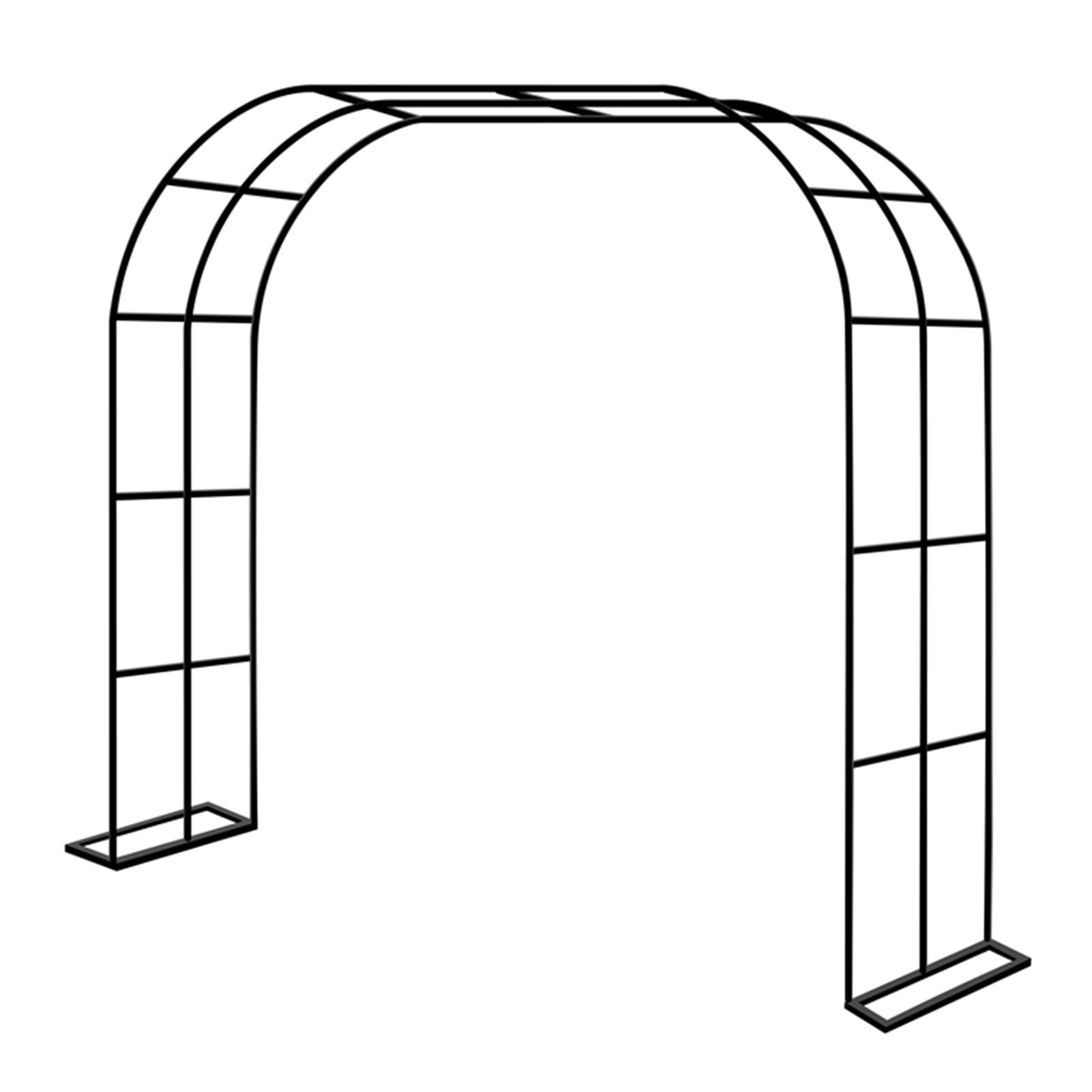 Łuk ogrodowy, pergola ze stali nierdzewnej, do roślin pnących, dekoracja na zewnątrz, na trawnik, ceremonię ślubną, dekoracje imprezowe (czarna, 118 x 19,68 cm)