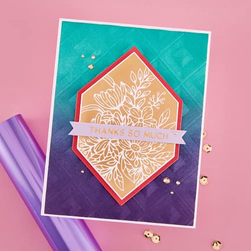 Spellbinders Hexi-Gem Sentiments Glimmer Hot Foil Plate, Metal #TOP7