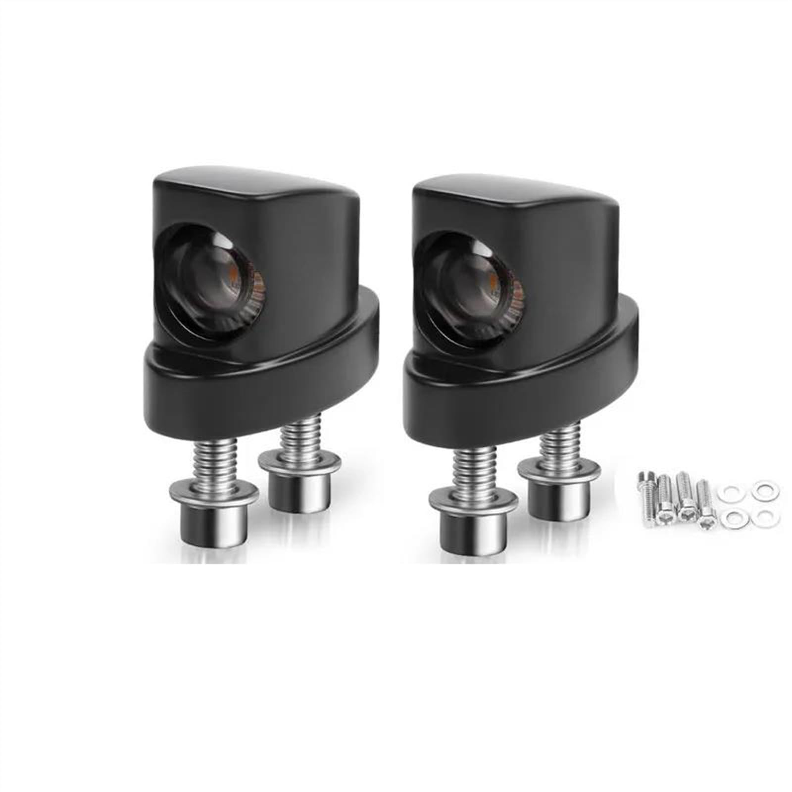 Indicators Accessories Motorcycle Rear Turn Signal Lamp Fender Struts Signals 12V Amber Motorbike Flashing Blinker Light Indicator For Harley(2pcs Black)