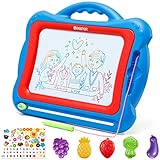 Sellos y pegatinas: la pizarra de dibujo viene con 5 sellos y pegatinas. Con la ayuda de los sellos, tu hijo tendrá más opciones creativas.