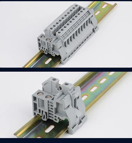 Fielect 35Mm 0.2-10Mm2 E/Uk Din Rail Mount Fuse Holder Terminal Block Din Rail Terminal Block End Bracket Stopper Din Rail Screw Fixed Terminal Block Gray 10 Pcs #TOP6