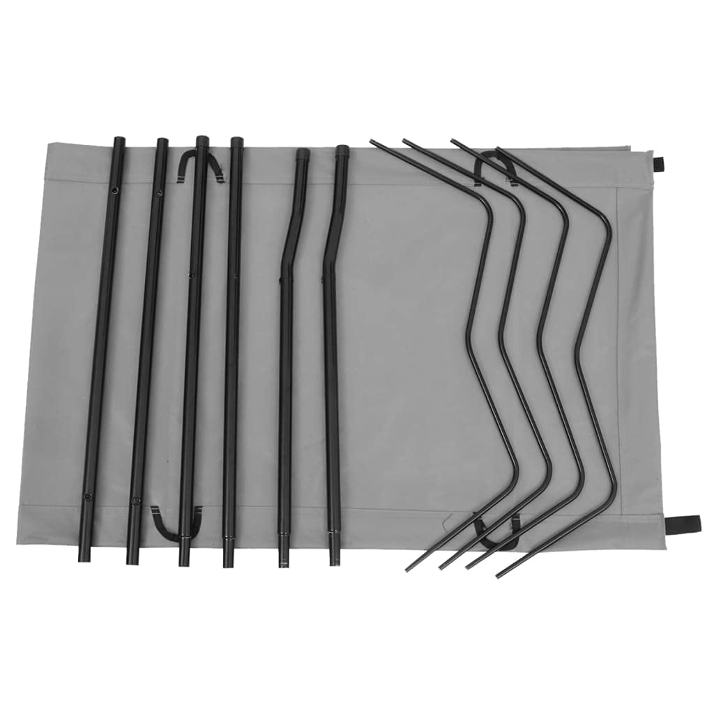 Rekreacja na świeżym powietrzu - kemping i piesze wycieczki - łóżko kempingowe 180 x 60 x 19 cm tkanina Oxford i stal szara