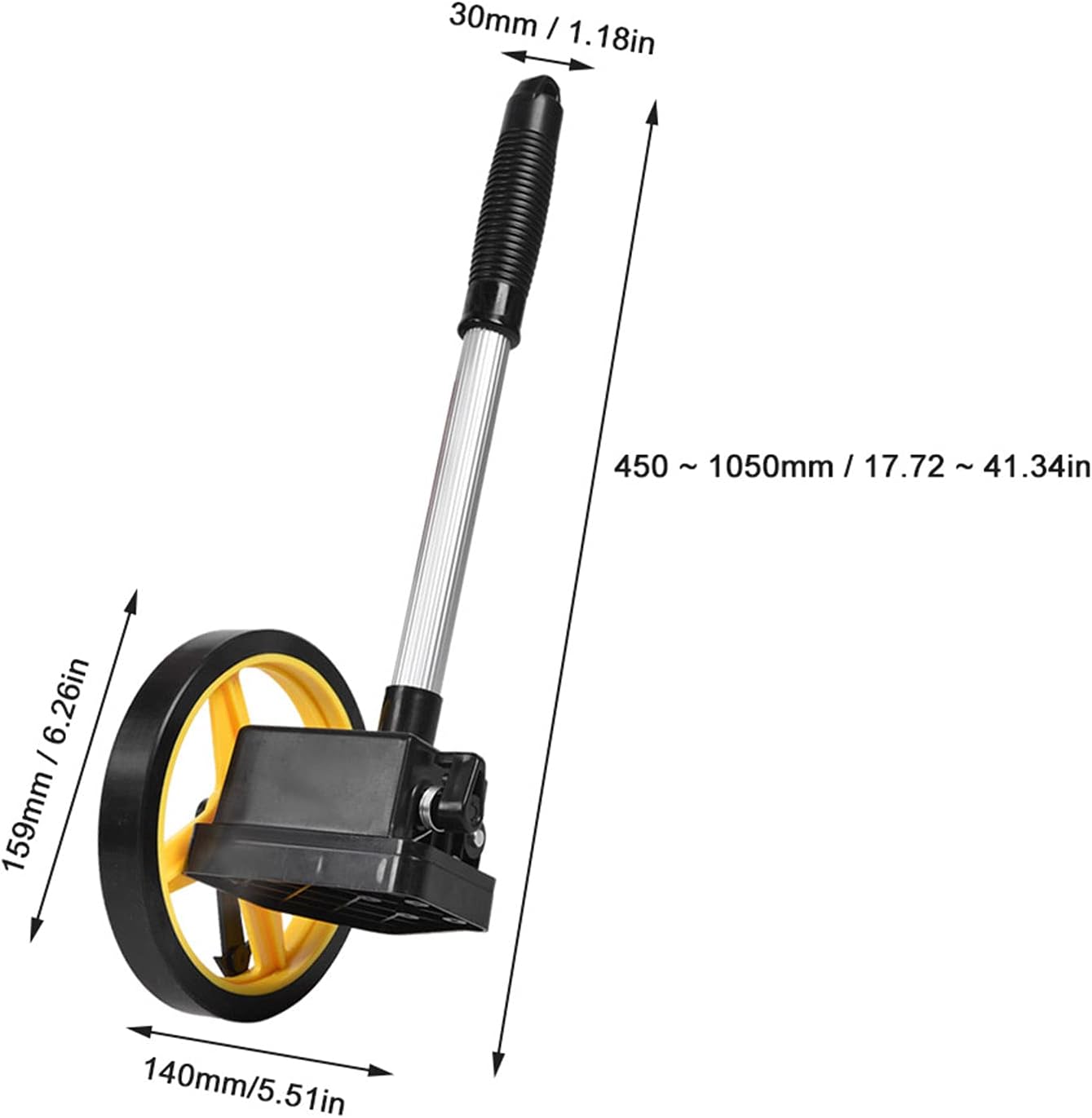 Measuring Wheel Portable Multiple Purpose Measuring Roller for Measuring Distances from 0-9999.9m with Telescopic Handle(Small Wheel)