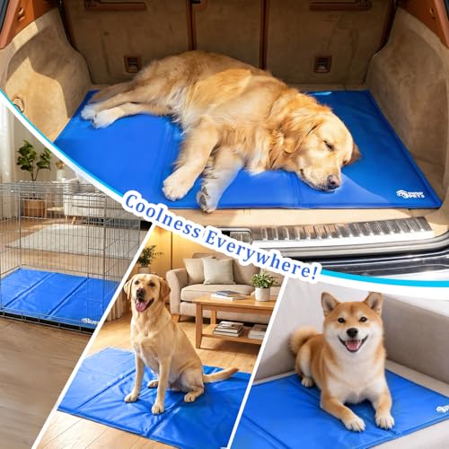 Miniatura 5 de Ownpets Alfombrilla Refrescante Para Perros Y Gatos, Cama Fría De Verano, Manta Para Mascotas, Colchoneta Azul, 60 X 100 Cm, L